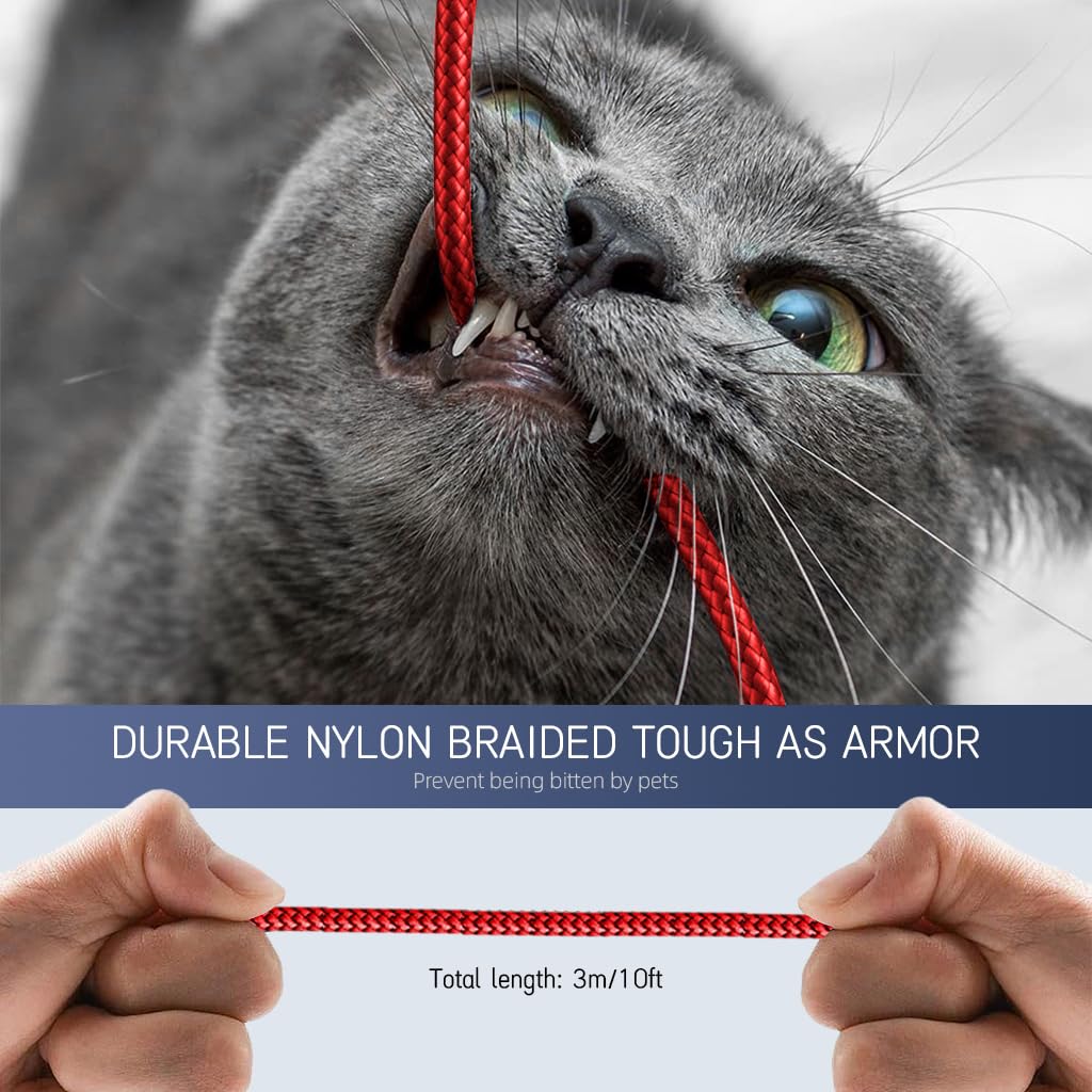 Verilux USB A to Micro USB Charging Cable 9.8 ft with Braided Nylon Build | 480Mbps Data Sync