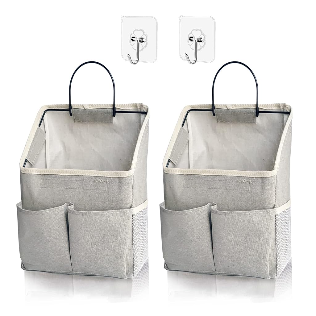 HASTHIP® 2 Pack Wall Hanging Storage Bag,Wall Hanging Organizer bags with Pockets for Dormitory Bathroom Bedroom