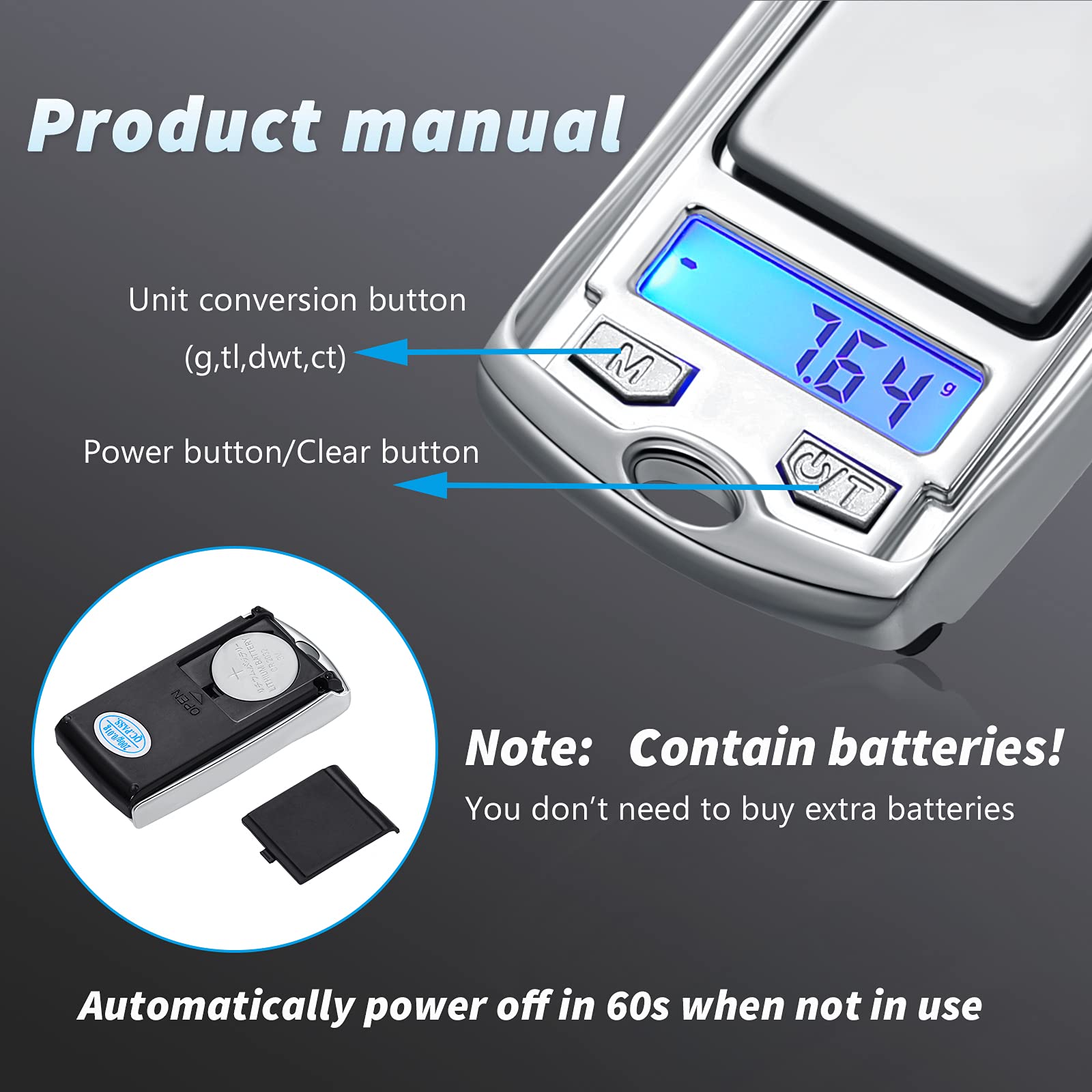 Digital Kitchen Weighing Scale for Home with 200g 0.01g Precision Sensors and LCD Display | Portable Car Key Design