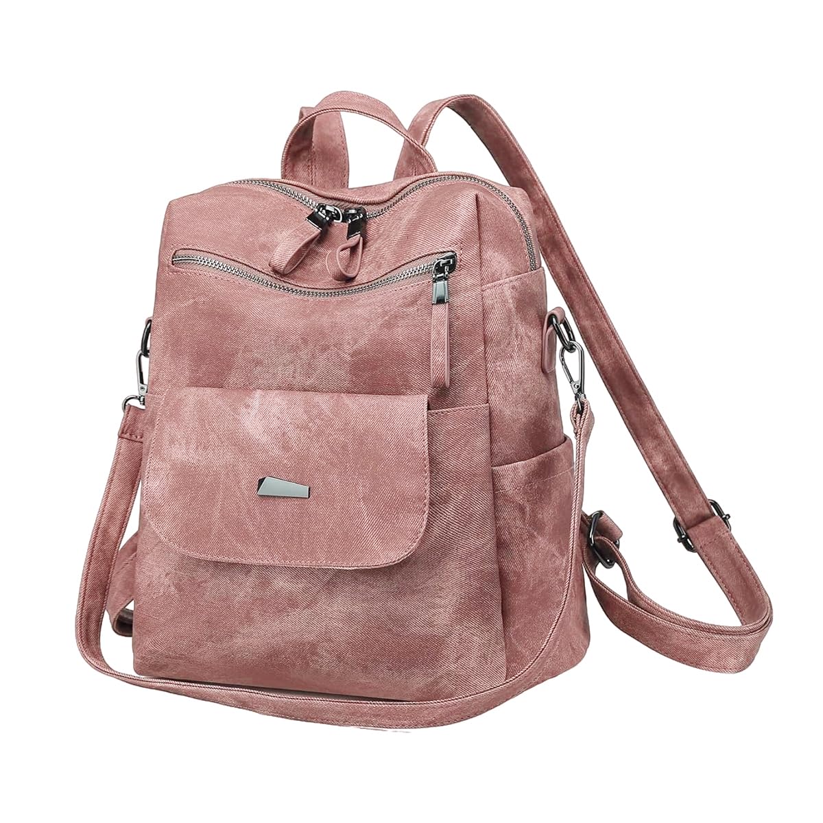 PALAY PU Leather Backpack for Travel with 12x11 in Large Capacity and Back Zipper Pocket | Vibrant Pink Style for Women