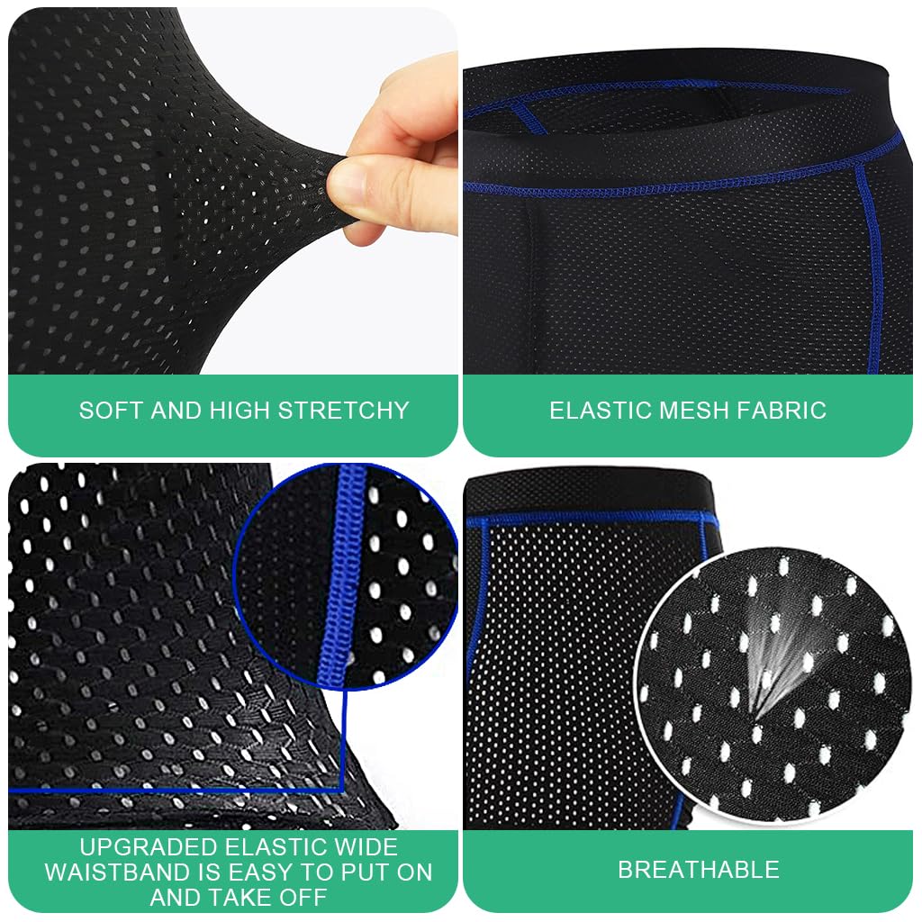 PROBEROS Men's Cycling Shorts for Long Rides with 3D Gel Foam Padding and Silicone Grip | Breathable Quick Dry Nylon Spandex
