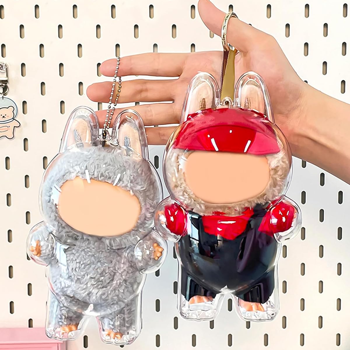 FANCYKU Protective Cover for Plush Figure Doll Storage Display Case 3PCS Transparent PVC