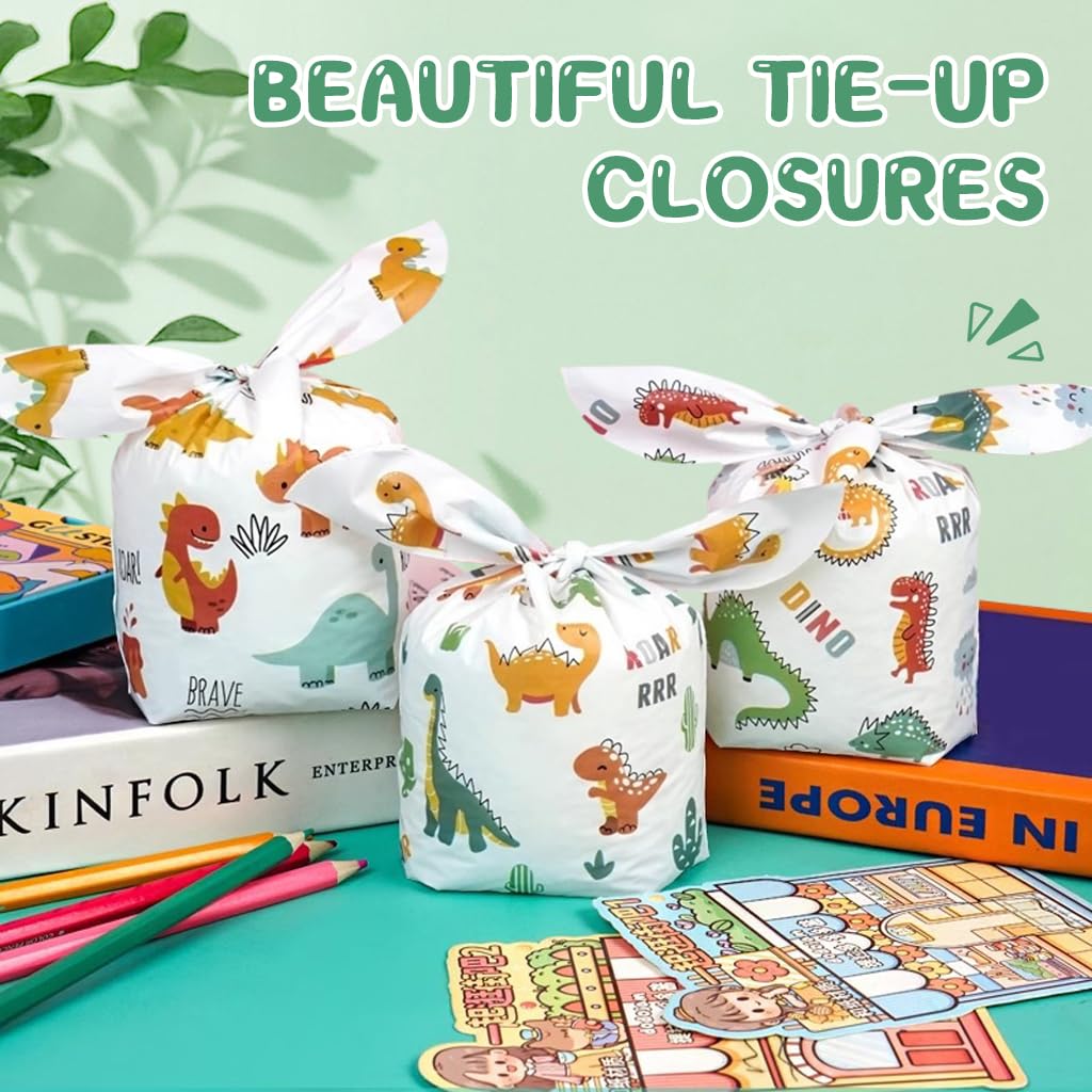 ZIBUYU Gift Wrapping Bags for Party Favors featuring Tie Up Closures and EVA Material | 50pcs 14x23cm