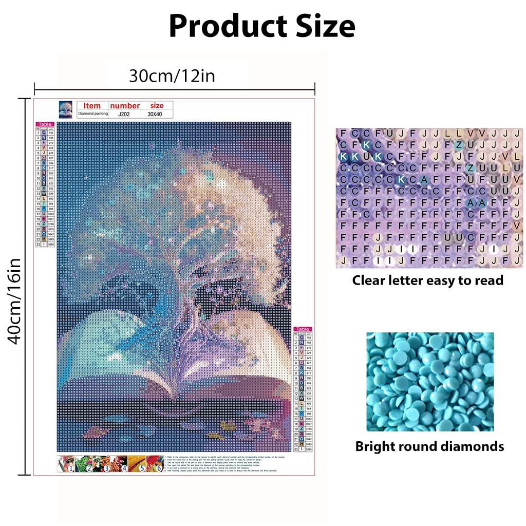 HASTHIP Diamond Painting Kit for Home Decor with 12x16in White Tree of Life Canvas | Gift for Adults and Kids