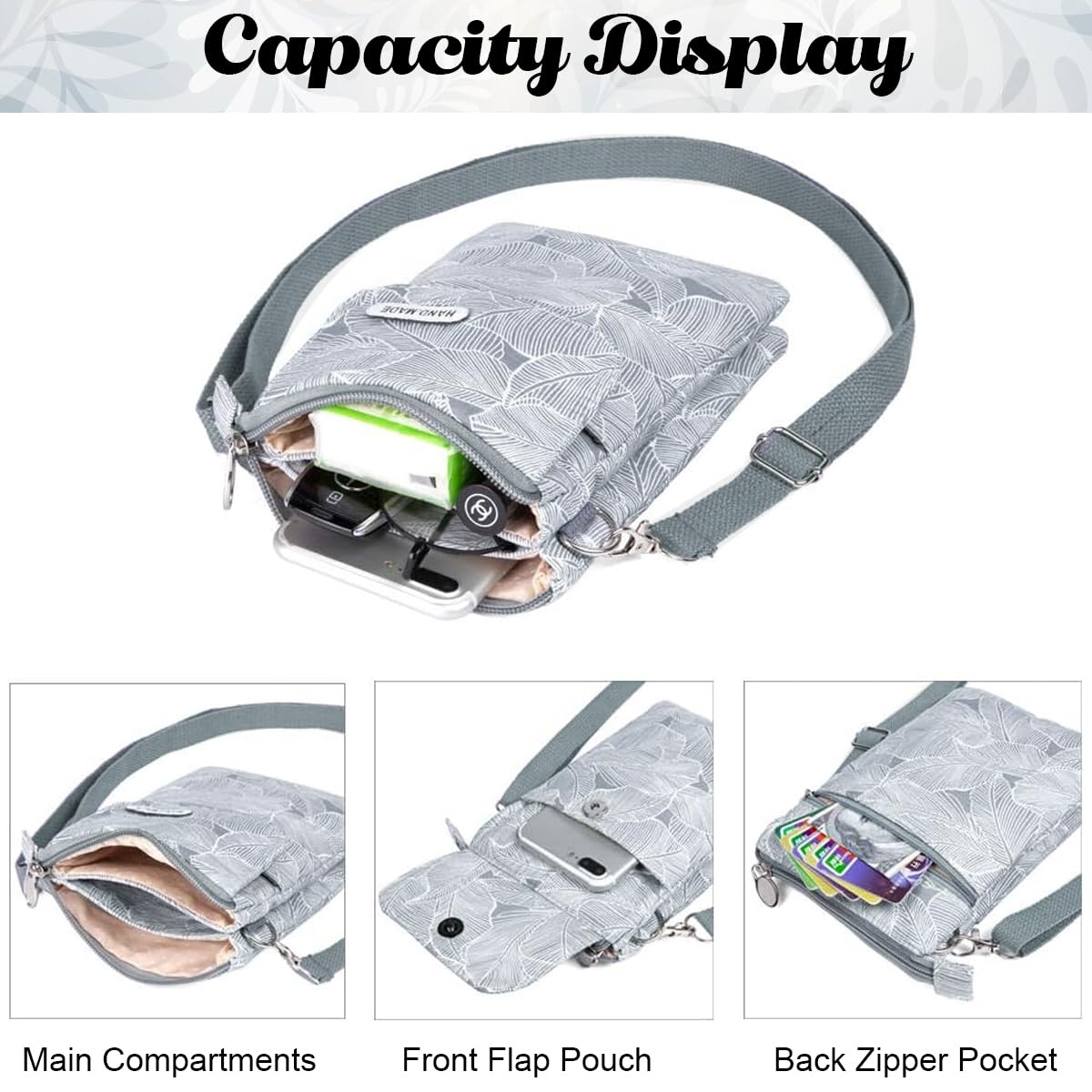 PALAY Women Purse Bag for Casual Outings with Adjustable Strap and 13.5x19.5cm Canvas Design