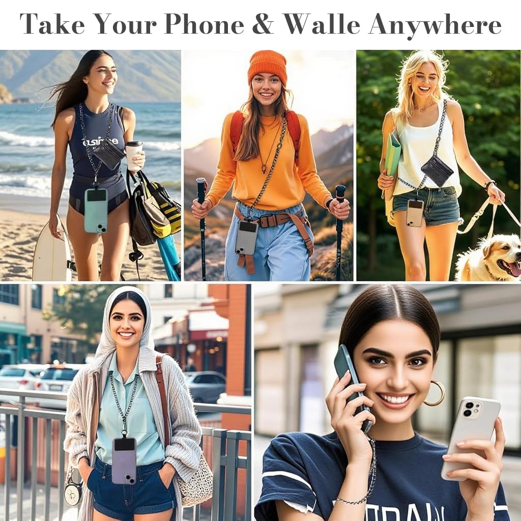 ZORBES Fashion Phone Strap for Women with Small Coin Bag and Secure Tether Tab | Hands‑Free Crossbody Chain