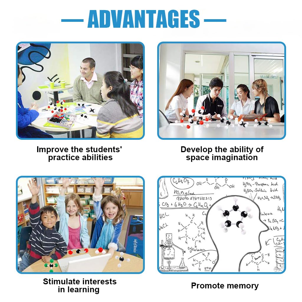 PATPAT® Chemistry Molecular Model Kit (444 Pieces), Student or Teacher Set for Organic and Inorganic Chemistry Learning, Motivate Enthusiasm for Learning and Raising Space Imagination, A Fullerene Kit