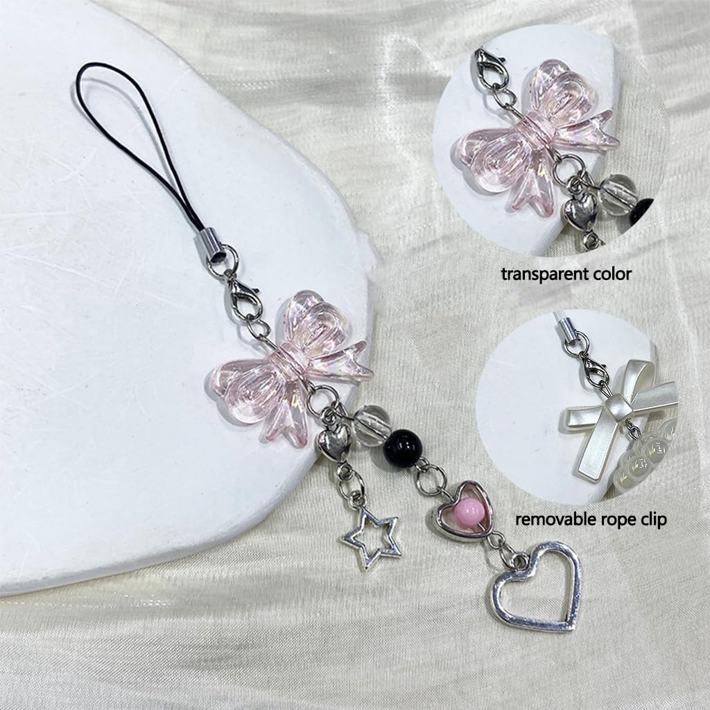 Zibuyu Phone Charms Set for Girls featuring Cloud, Star, Bow and Moon Designs | 4Pcs Acrylic
