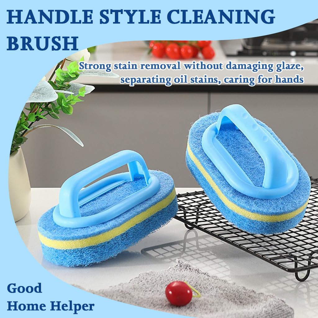 Supvox Sponge Scrub Brush for Dishes and Pans featuring 5.5 in Handle | Non Abrasive Cleaner