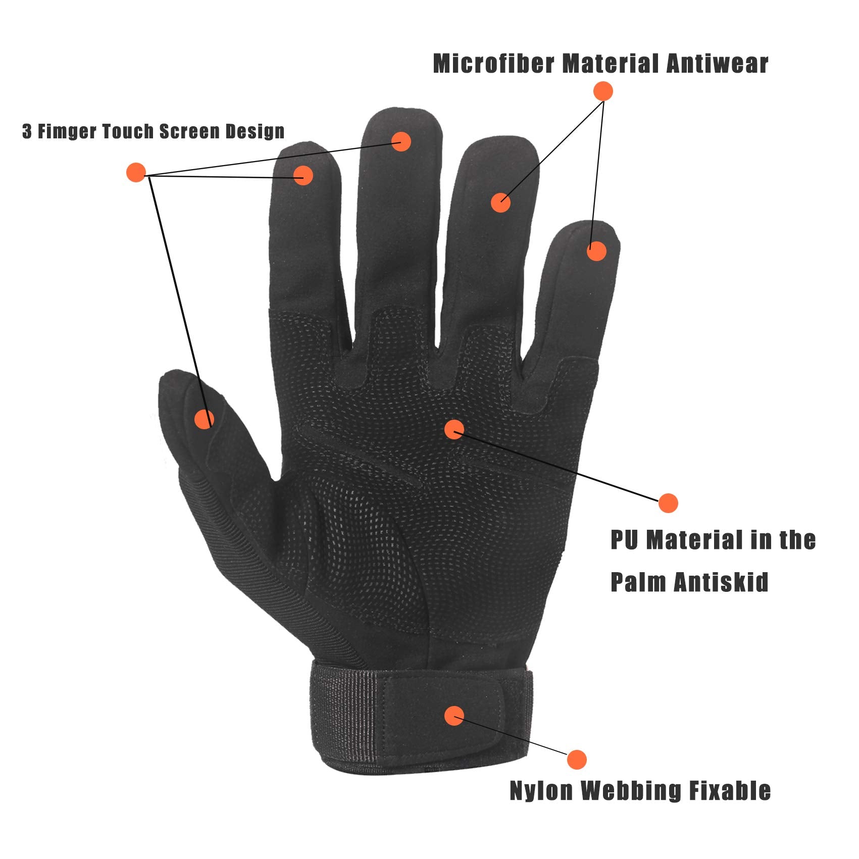 Proberos Riding Gloves for Outdoor Cycling and Motorcycle with Hard Knuckle Protection | Touchscreen Full Finger Design for Men and Women 21–22cm