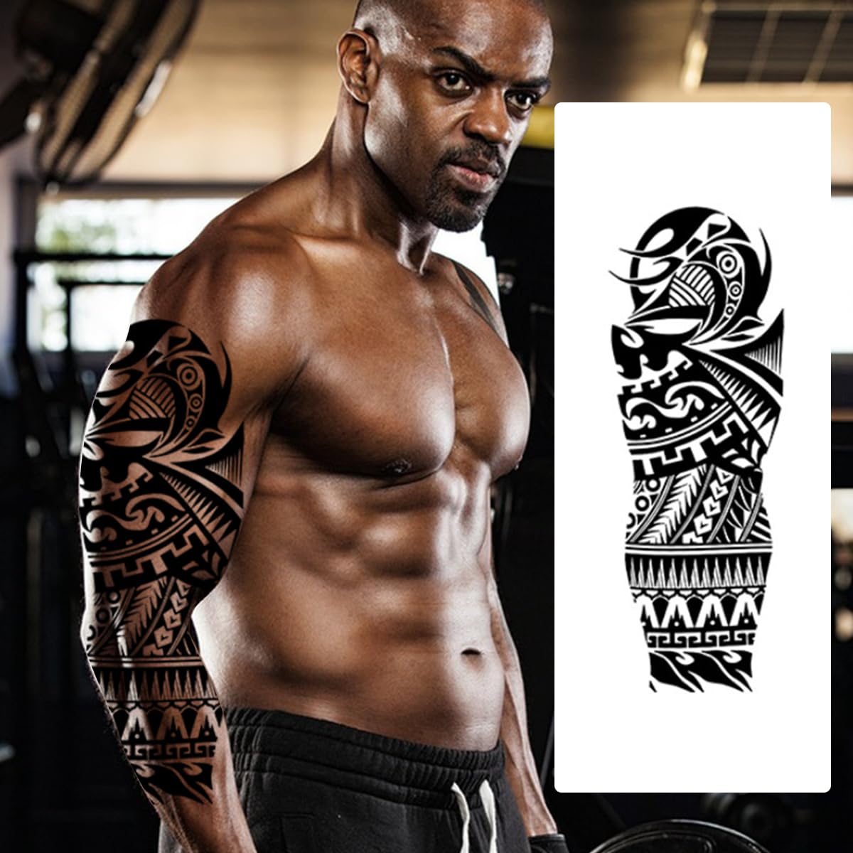 MAYCREATE Temporary Tattoos for Arms and Legs featuring 6 Sheets 48×17 cm Waterproof Designs | Ideal for Party and Club Looks