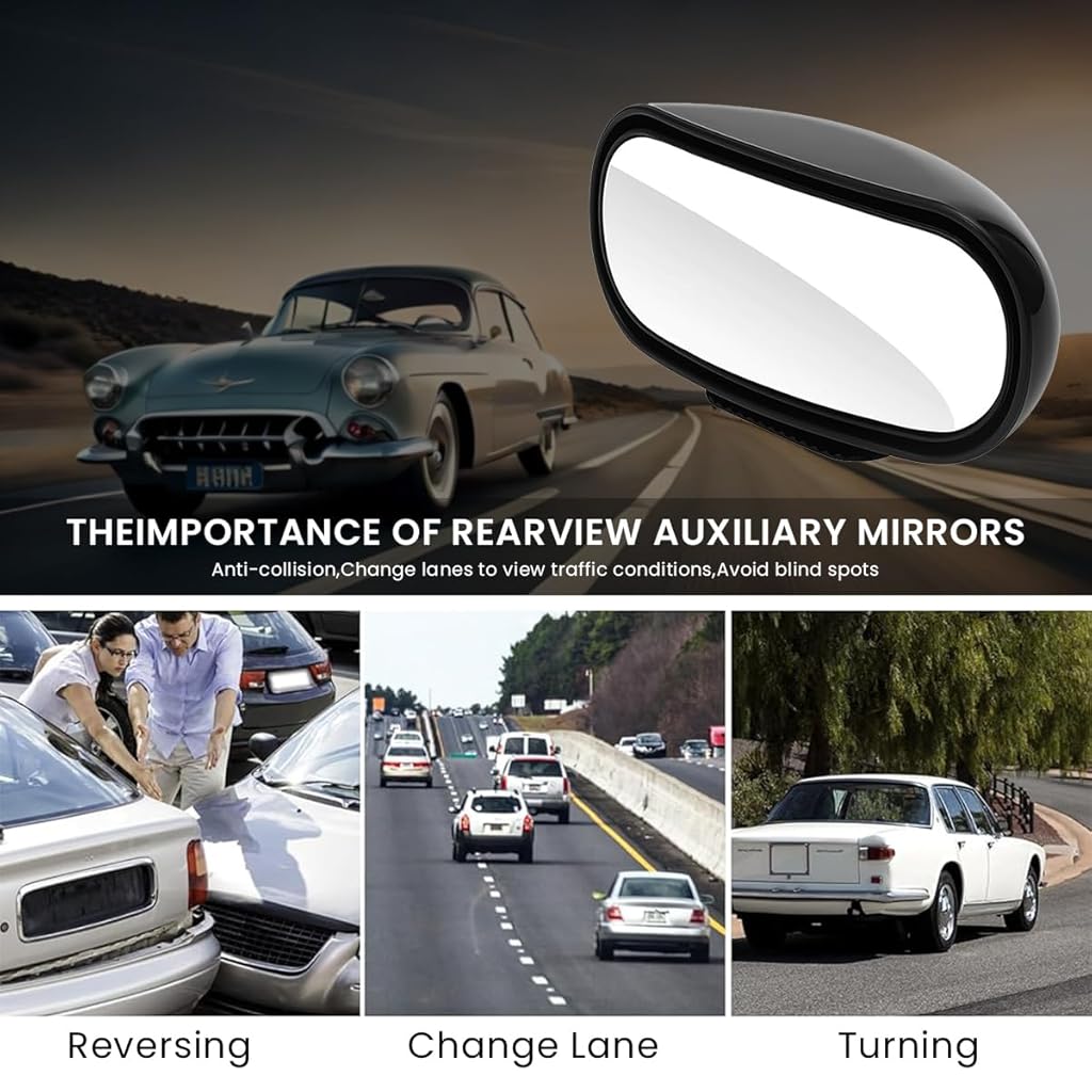 STHIRA® 3PCS Blind Spot Mirror For Car Curved HD Outside Strong Backing Glue 360 Fine Adjusting For Van SUV Trucks