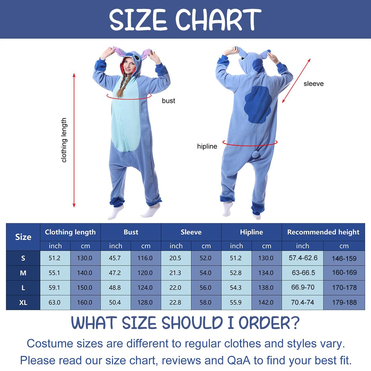 HASTHIP® Sleeping Pajamas for Teens & Adults Cute Stitch Flannel Sleeping Pajamas Stitch Cosplay Hoodie Pajamas Sleeping Pajamas Soft Plush Sleeping Pajamas for Sleepovers Pajamas Party, M