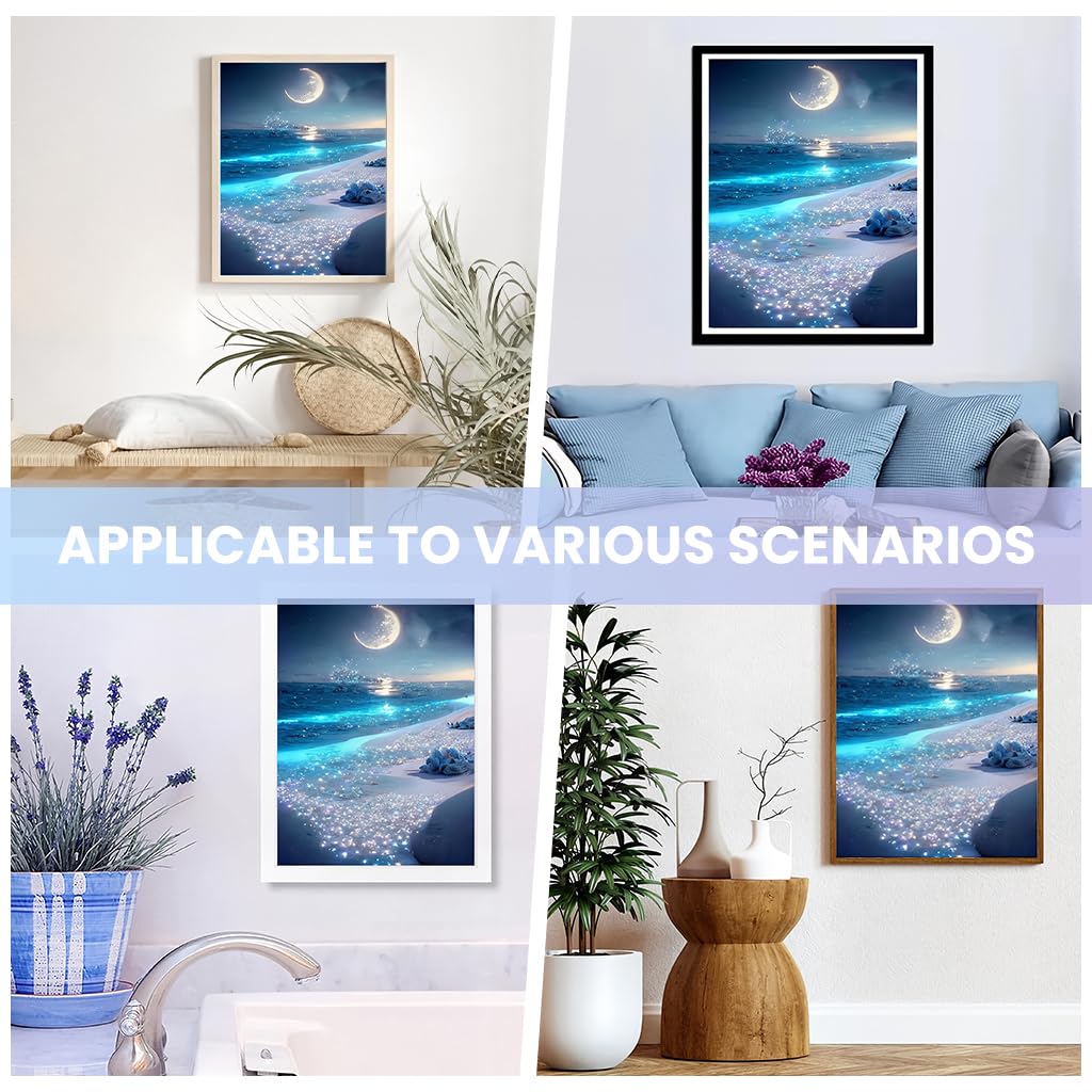 Zibuyu Beach Diamond Art Painting Kit for Relaxing Home Décor 30x40cm with Extra Beads & Tools