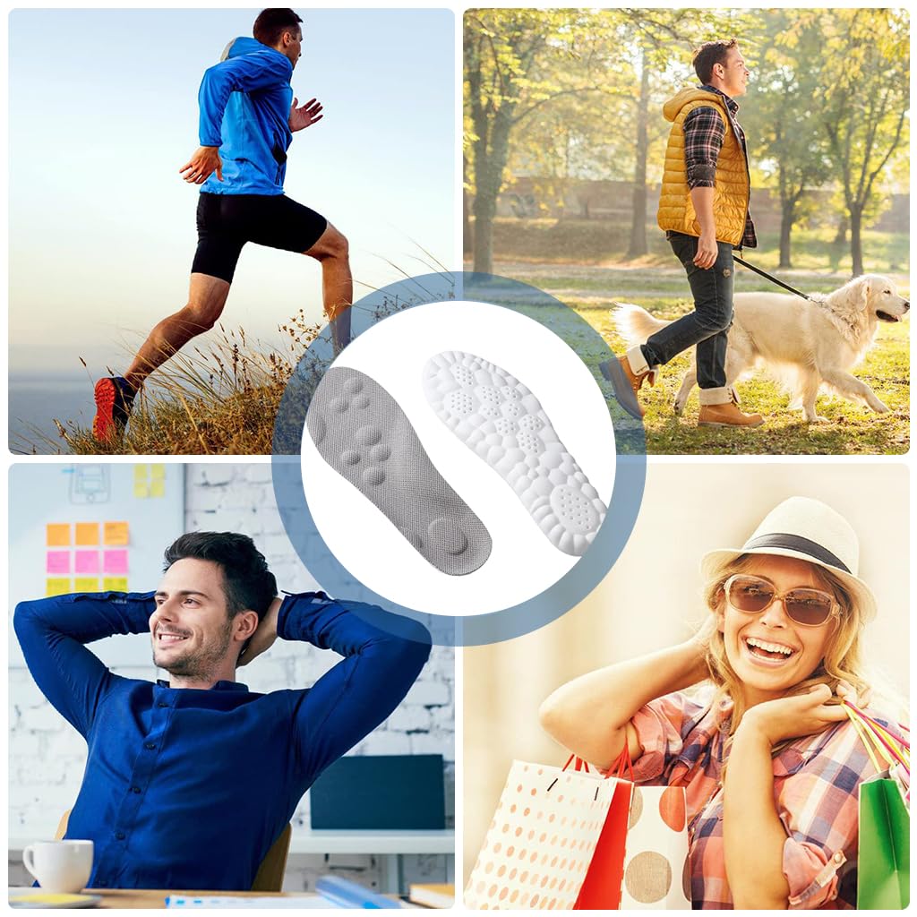 HANNEA Memory Foam Shoe Insoles for Men and Women featuring 4D Cloud Technology & EVA Support | 2 Pairs EU 39-40