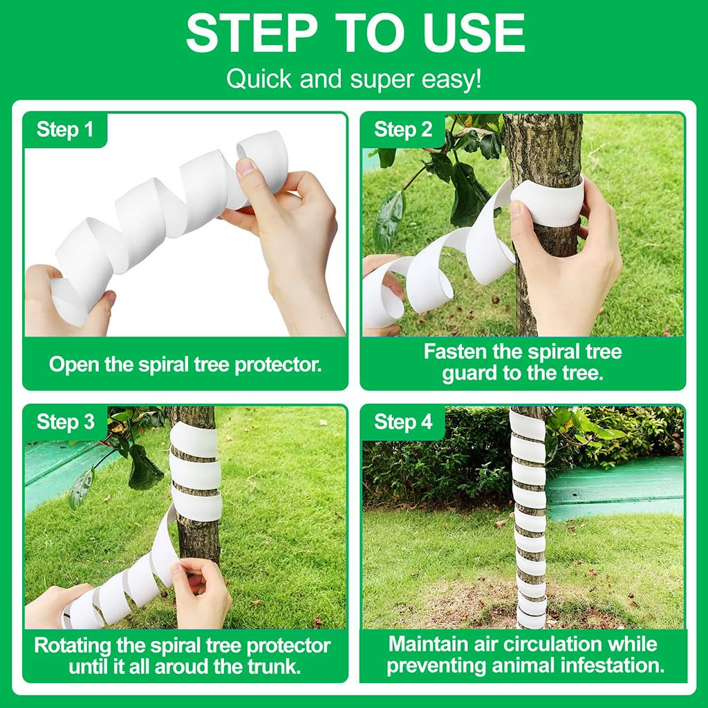 HASTHIP® 2Pcs Saplings Protector Plastic Tree Guards Tree Branch Protector 15.7 Inches Protector for Saplings Spiral Tube Wraps Saplings Guard Plastic Saplings Tree Guards