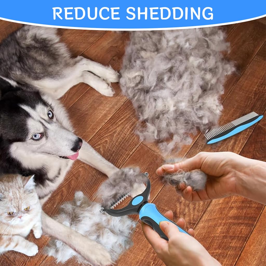 Qpets® Dogs Shedding Tool for Long matted Haired Pet