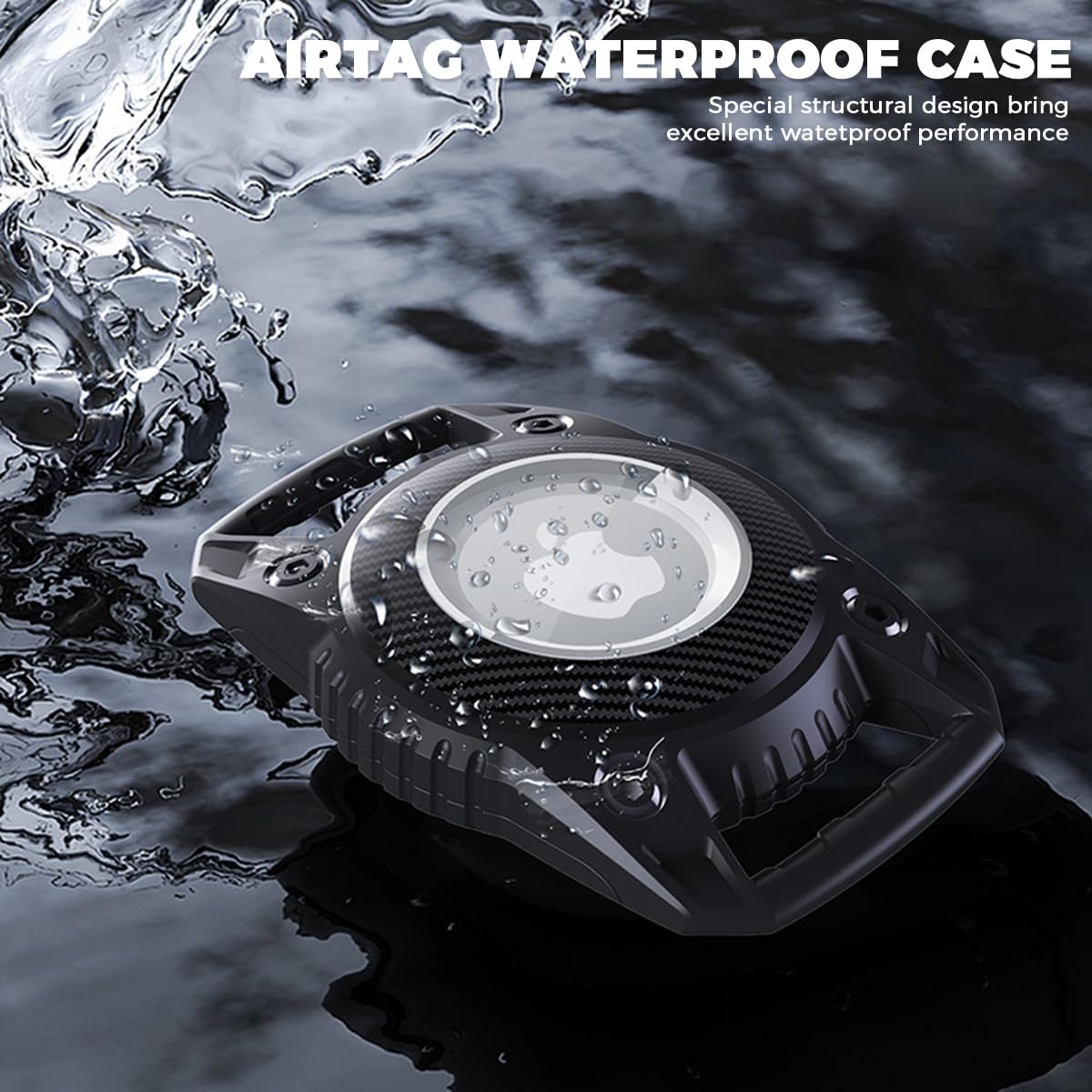 ZORBES Airtag Case for Dog Collar with IPX8 Waterproof Seal and Screw-Lock TPU Design
