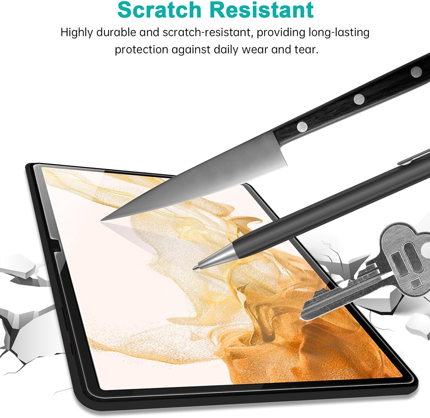 ZORBES Screen Protector for Samsung Galaxy Tab S7 Plus 12.4 inch with 9H Glass | Anti-Glare and Easy Install 2-Pack