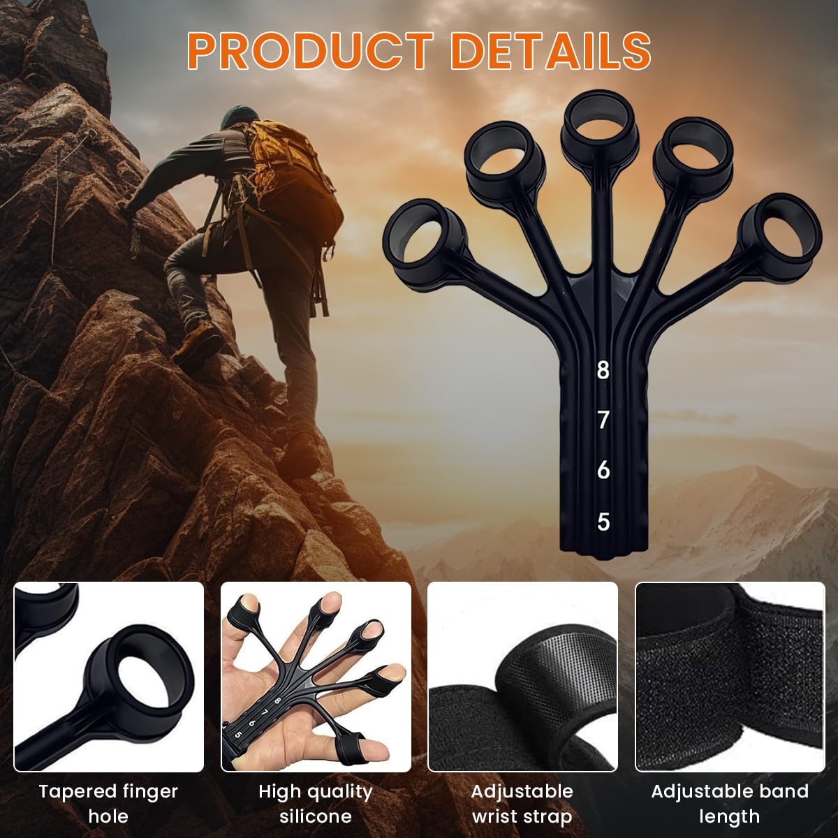 Proberos Finger Strengthener for Grip and Forearm Training featuring Ergonomic Design | Portable Hand Exercise Tool