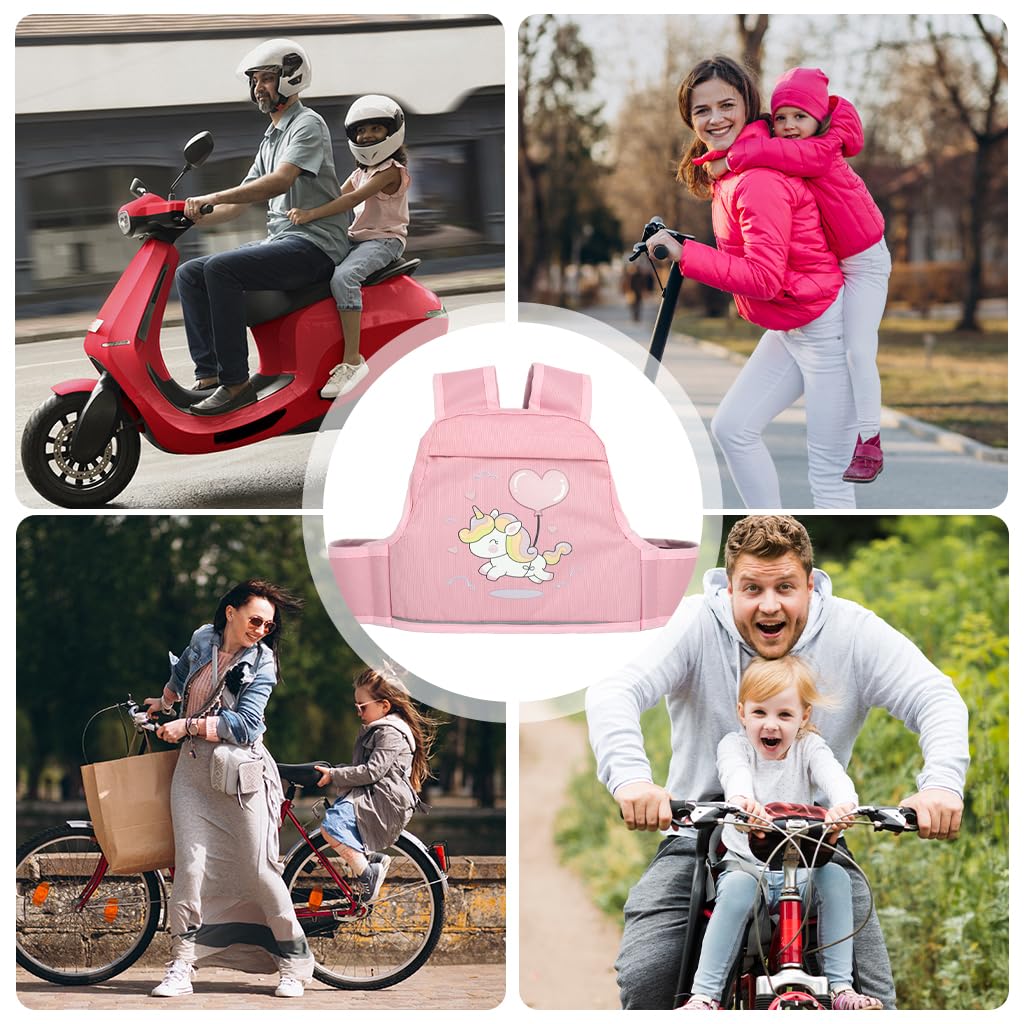 Zibuyu Kids Safety Belt for Motorcycles with Quick-Release Buckle and Breathable Mesh | Adjustable Fit for Ages 3–10