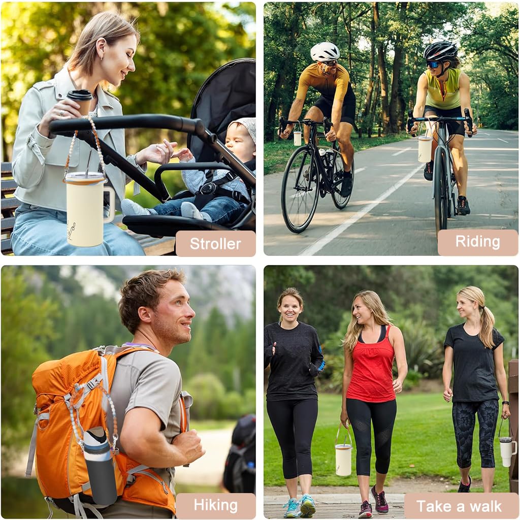 HASTHIP Bottle Lanyard for Travel and Outdoor Use with Quick Release Buckles and Silicone Beads | Fits 8–40oz Water Bottles