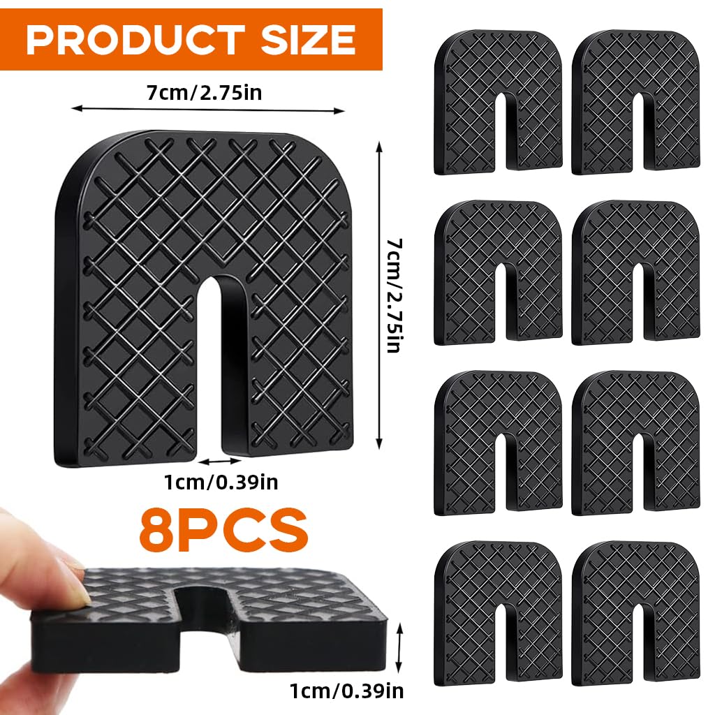 HASTHIP Rubber Anti-Vibration Pads for Outdoor Unit Bracket featuring U-Shape Texture 8Pcs 70x70x10mm