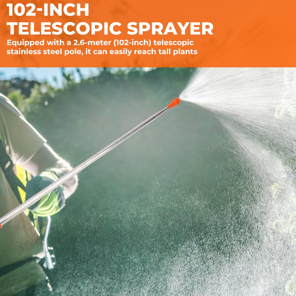 HASTHIP Telescopic Sprayer for Garden Watering with 102 in Stainless Steel Rod | Adjustable Mist Nozzle