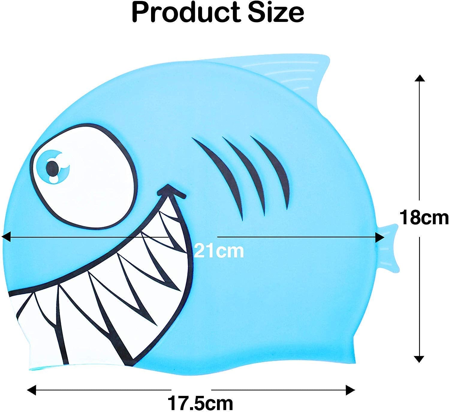Proberos Swimming Cap for Kids with Ear Plug and Nose Clip featuring 17.5 cm Opening | Waterproof Silicone for Boys and Girls