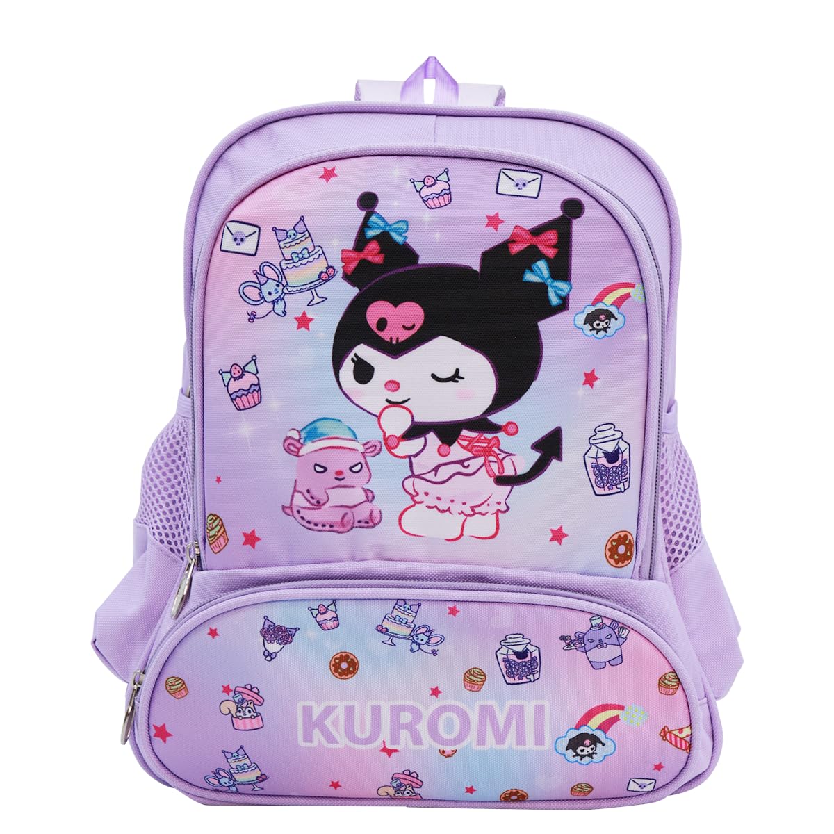 Fancyku School Backpack for Girls with 30×14×33cm Multi Compartment Design and PU Leather | Cute Cartoon Gift for Kids