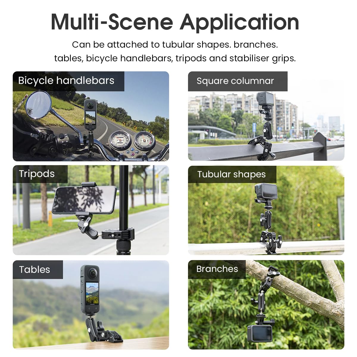 ZORBES Camera Clamp for Tripods and Desks with 360° Dual Ballhead Arm and Aluminum Alloy Build | 0.6–2.4 in Grip Range