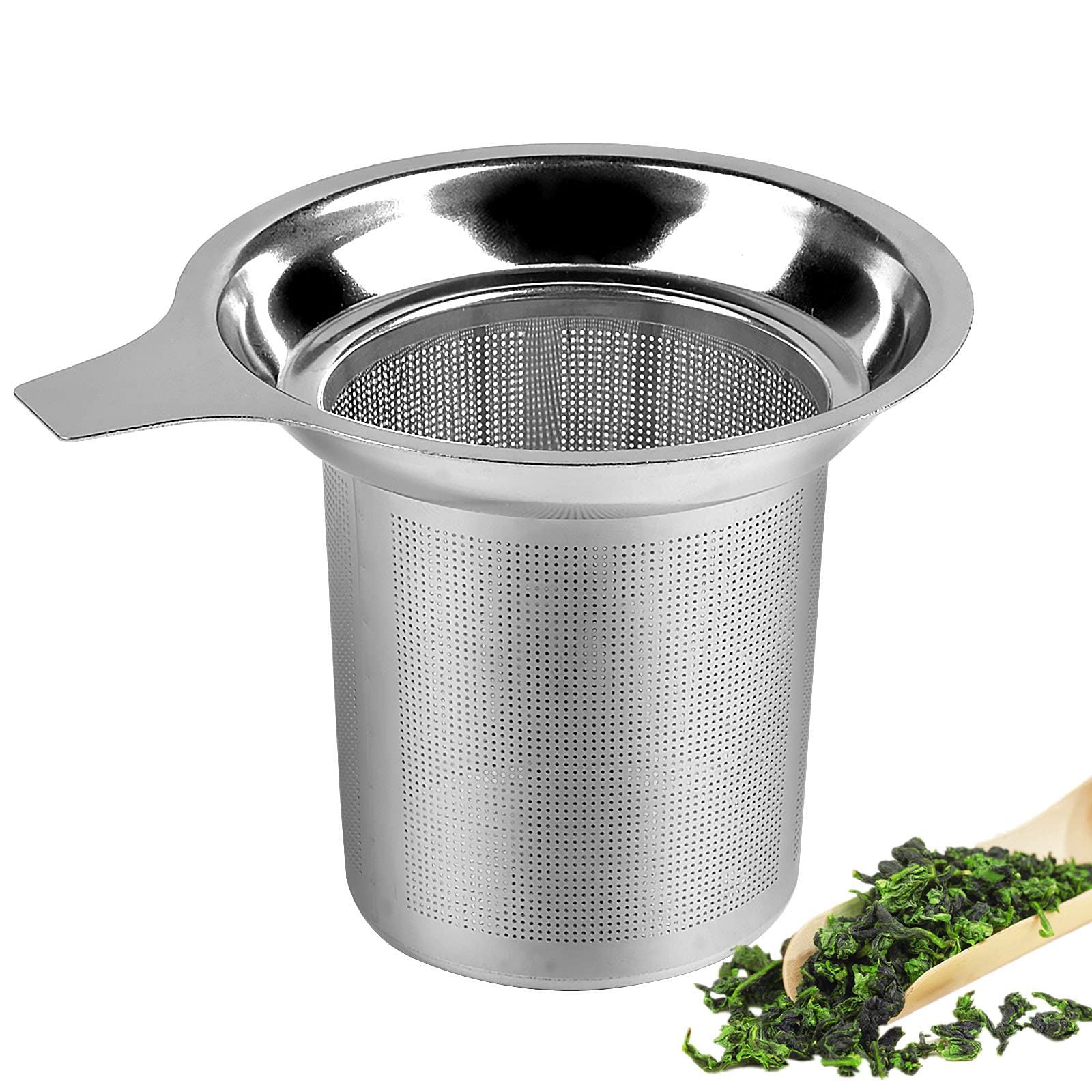 ZIBUYU® Tea Strainer for Kitchen Utensils Stainless Steel Tea Stainer & Food Grade Coffee Filter Fine Tea Mesh Strainer for Teapots Cups - 1