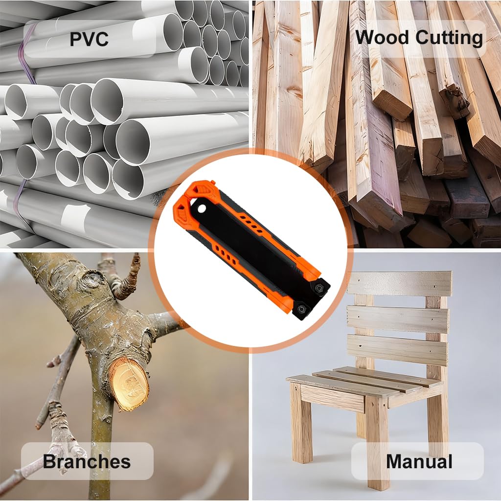 HASTHIP Hand Saw for Wood and PVC Crafts with 37cm SK5 Double Sided Blade | Folding Handle