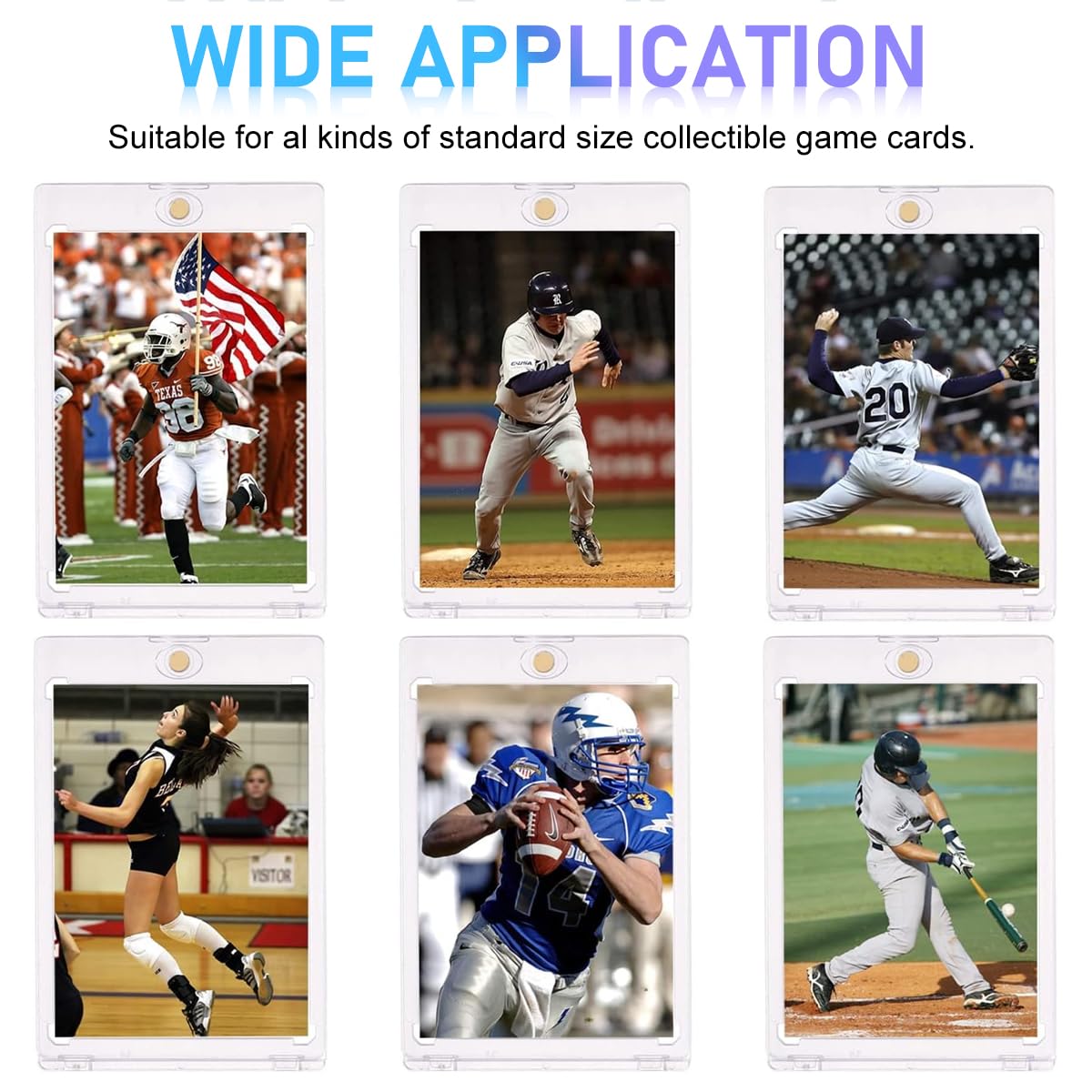 PATPAT Magnetic Game Card Holder for Trading Cards featuring 10pcs 6.3x8.8cm Acrylic Display Cases