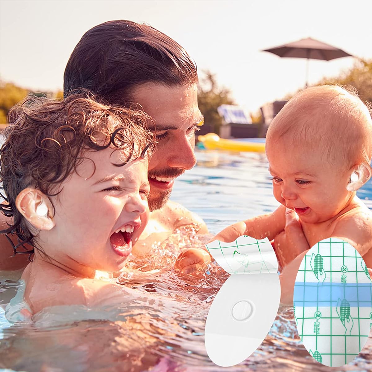 HANNEA Waterproof Ear Stickers for Swimming and Shower featuring Self Adhesive PU Film | 40pcs Set