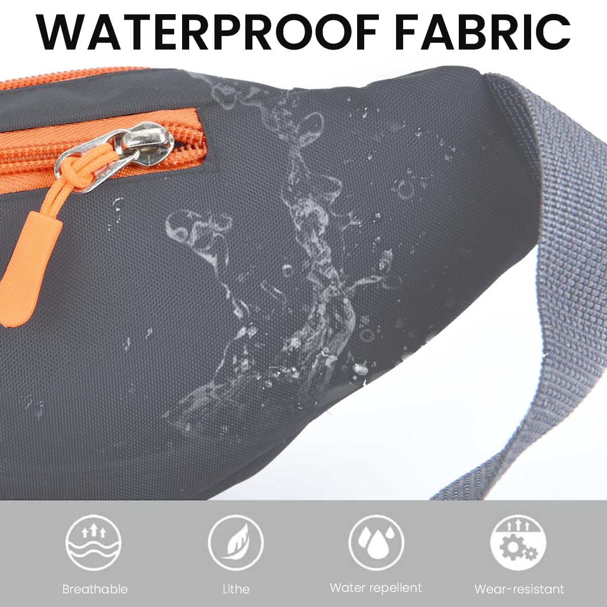 GUSTAVE Waist Bag for Outdoor Travel with 4 Zipper Pockets and Quick Release Buckle | Waterproof Nylon Pack