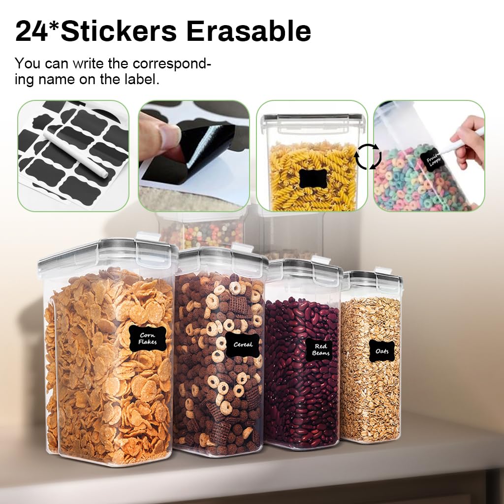 HASTHIP Food Storage Containers Set for Kitchen Pantry with Pour Outlet & Stackable 2.5L Design