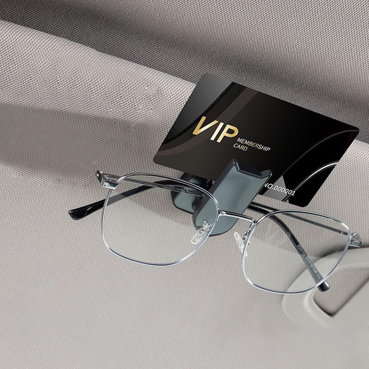 STHIRA Sunglasses Holder for Car Sun Visor with One-Hand Press-to-Open Clip | Sleek Protective Organizer