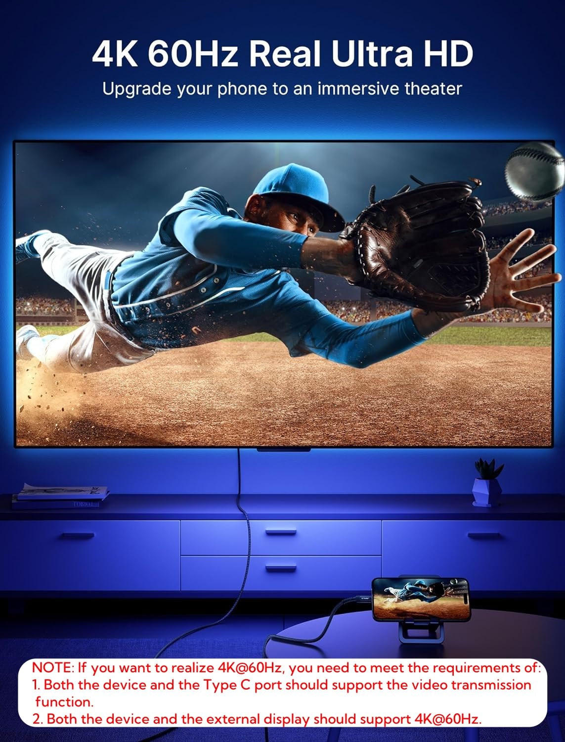 JSAUX Type C to HDMI Cable for Laptop and TV with 4K 60Hz Output 10ft Nylon Braid | 3PCS