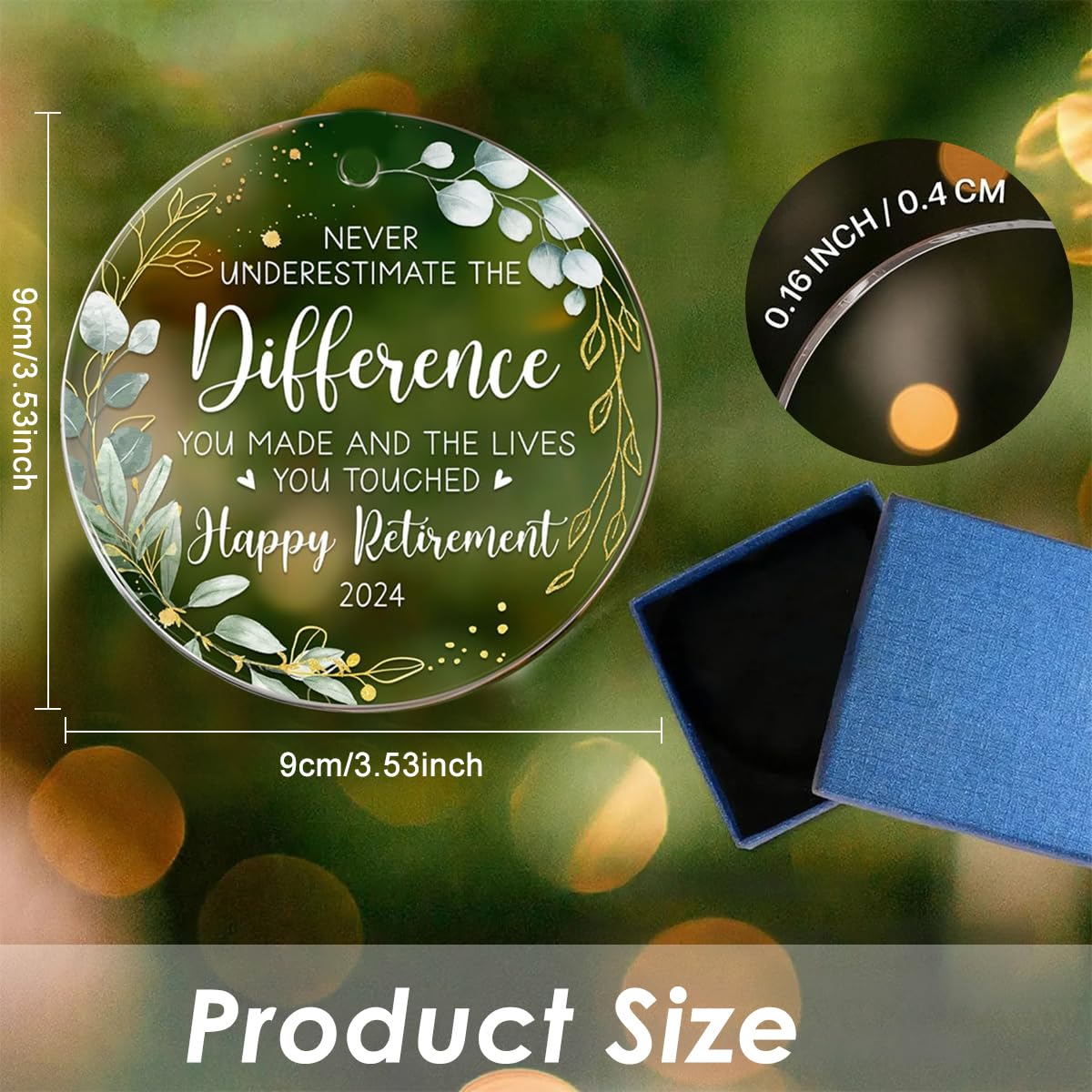 HASTHIP Retirement Gifts for Men and Women featuring 3.54 in Acrylic Ornament with Gift Box | Wall Hanging Keepsake for Coworker or Teacher