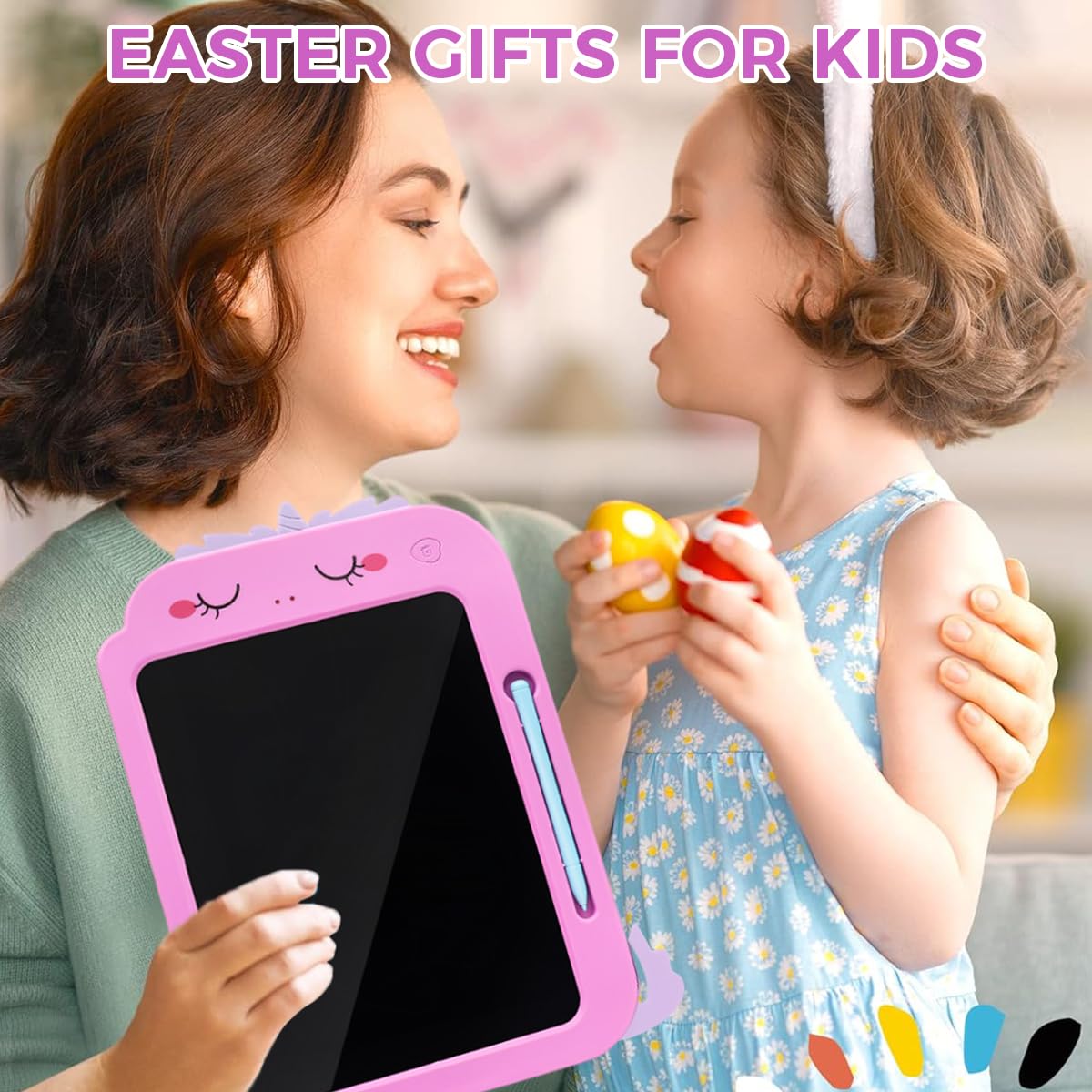 PATPAT LCD Writing Tablet for Kids featuring One Button Clear | 7.8x10.7 in Pink Pad