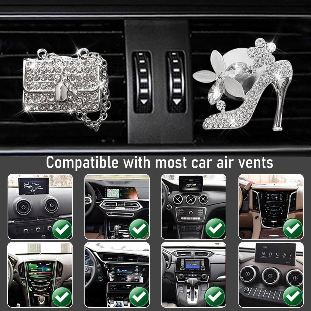 STHIRA Car Air Fresheners for Vent Decoration with Clip on Design and Rhinestone Style | 2PCS