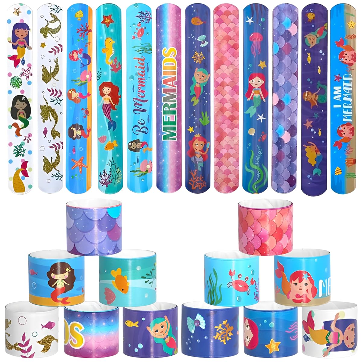 PATPAT Slap Bands for Kids 5Pcs Set with Colorful Silicone Unicorn Bracelets | Fun Party Gifts