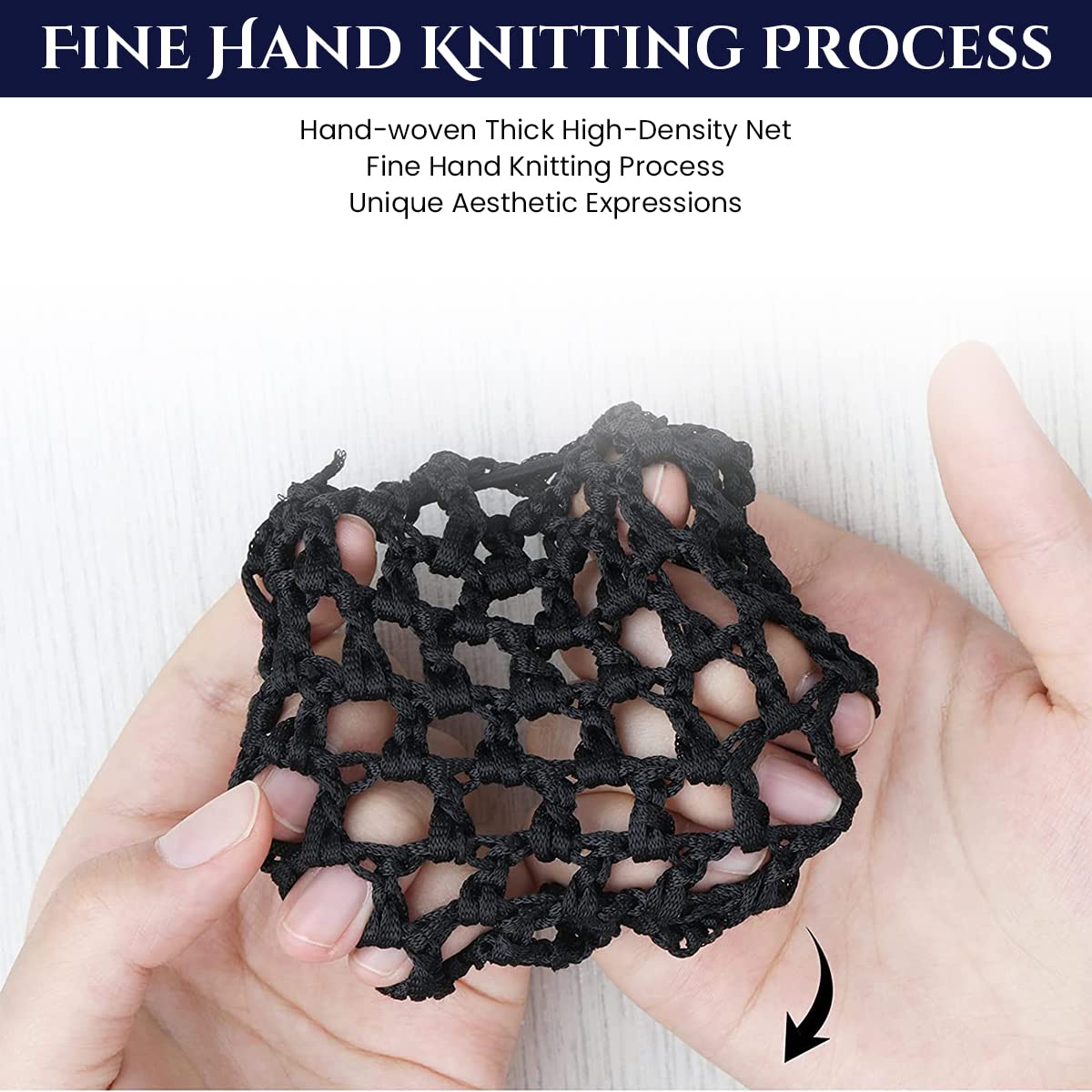 MAYCREATE Hair Snood Net for Work and Dance featuring Alloy Clip & Embroidery Flower Design