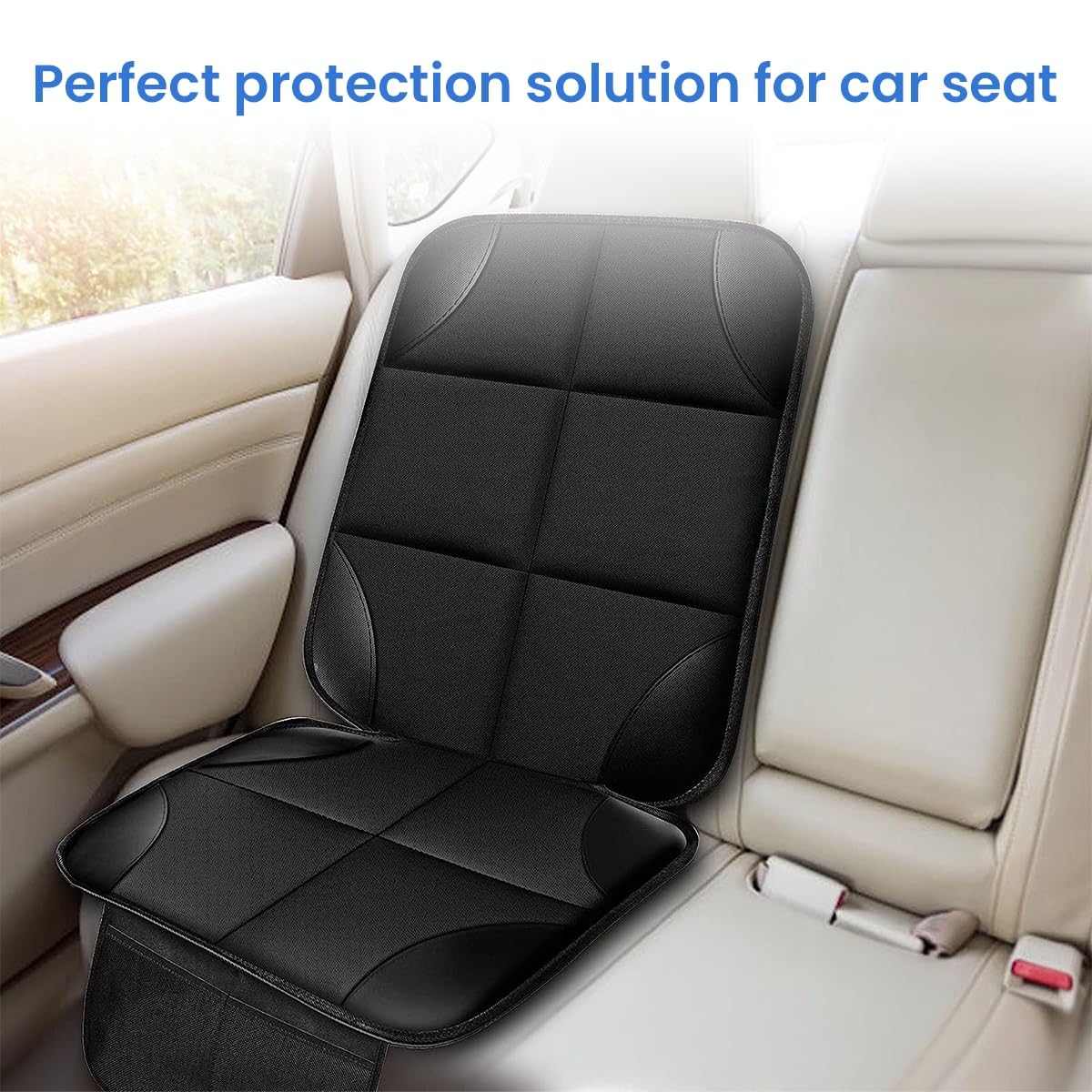 STHIRA Car Seat Protector for Kids and Pets with 2 Pockets featuring Waterproof 600D Fabric