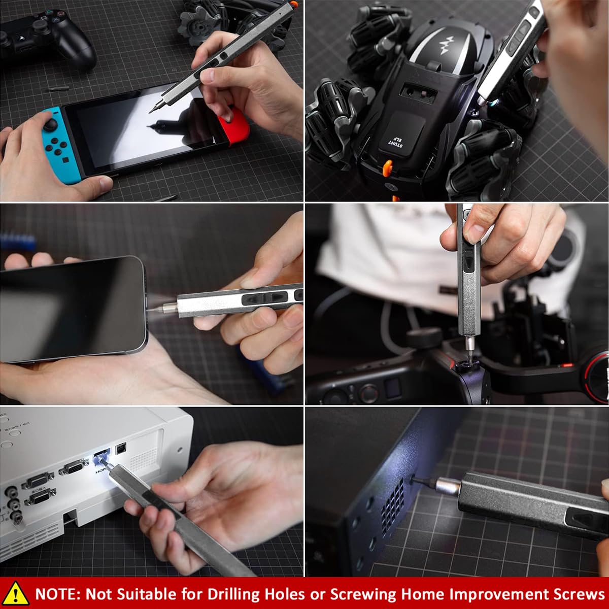 Serplex Electric Screwdriver Set for Electronics with 30 Bits and LED Light | USB Rechargeable