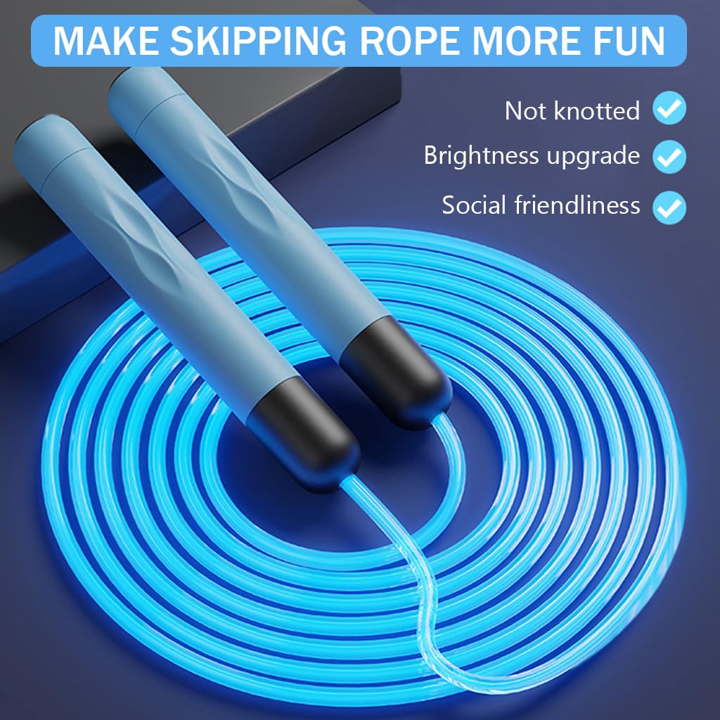 Proberos LED Jump Rope for Fitness and Cardio with Ergonomic ABS Handles | Colorful PVC 45mm Rope