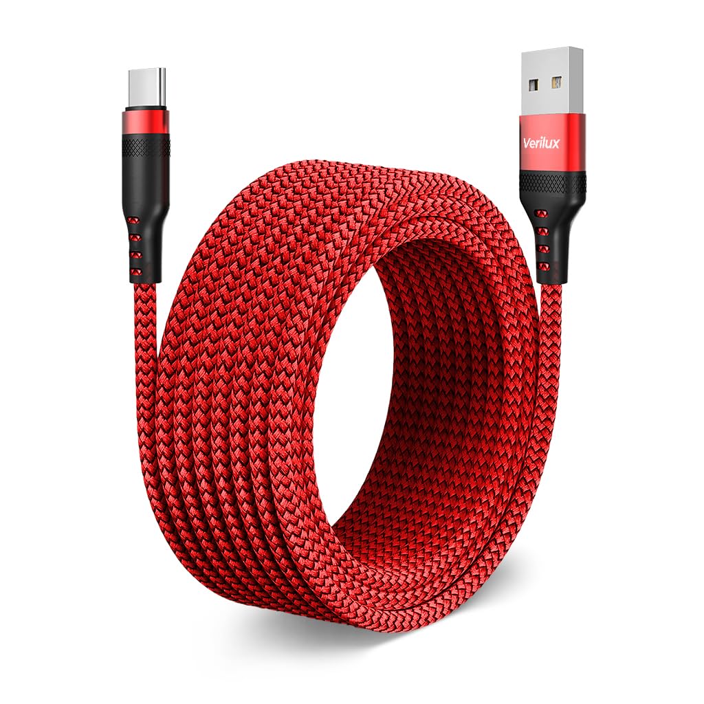 Verilux® TYPE C Charging Cable 15W/3A Fast Charging Cable 16.4ft Long TYPE C Charging Cable Data Cable Support 480Mbps Data Transmission Compatible with Phone, Tablet, PS5