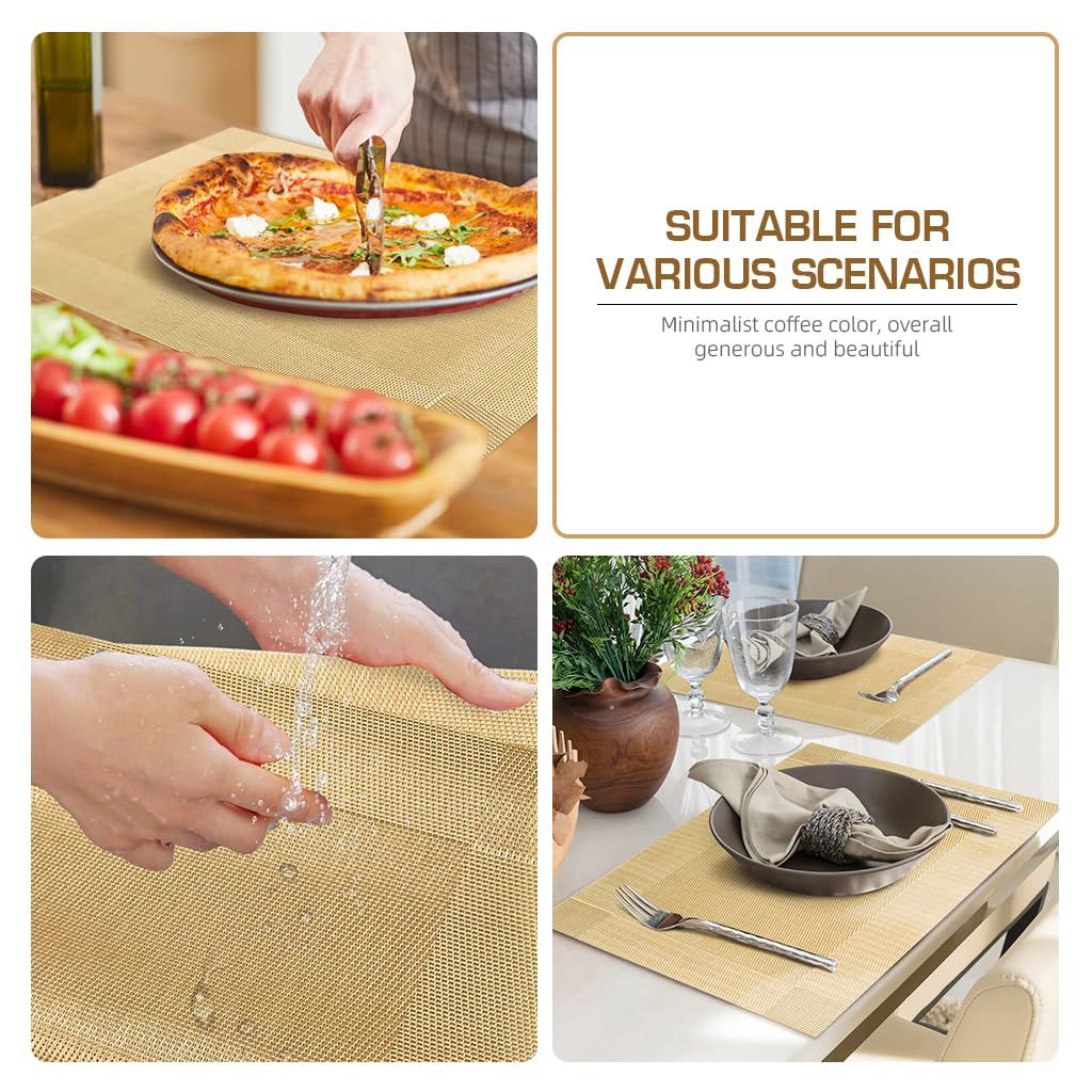 ZIBUYU Table Placemat for Dining Setup featuring 17.7x11.8 in Size and Artificial Leather | Easy Clean 6 Pack