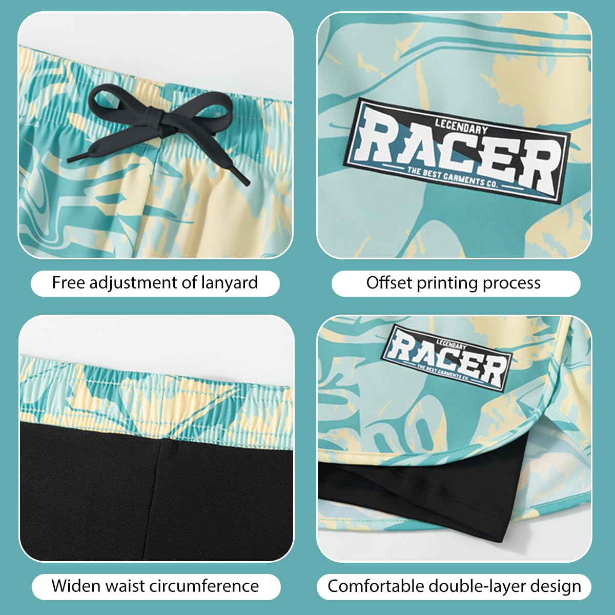 Optifit Swimming Trunk for Men with Double Layer Compression Liner 42cm | Quick Dry Shorts